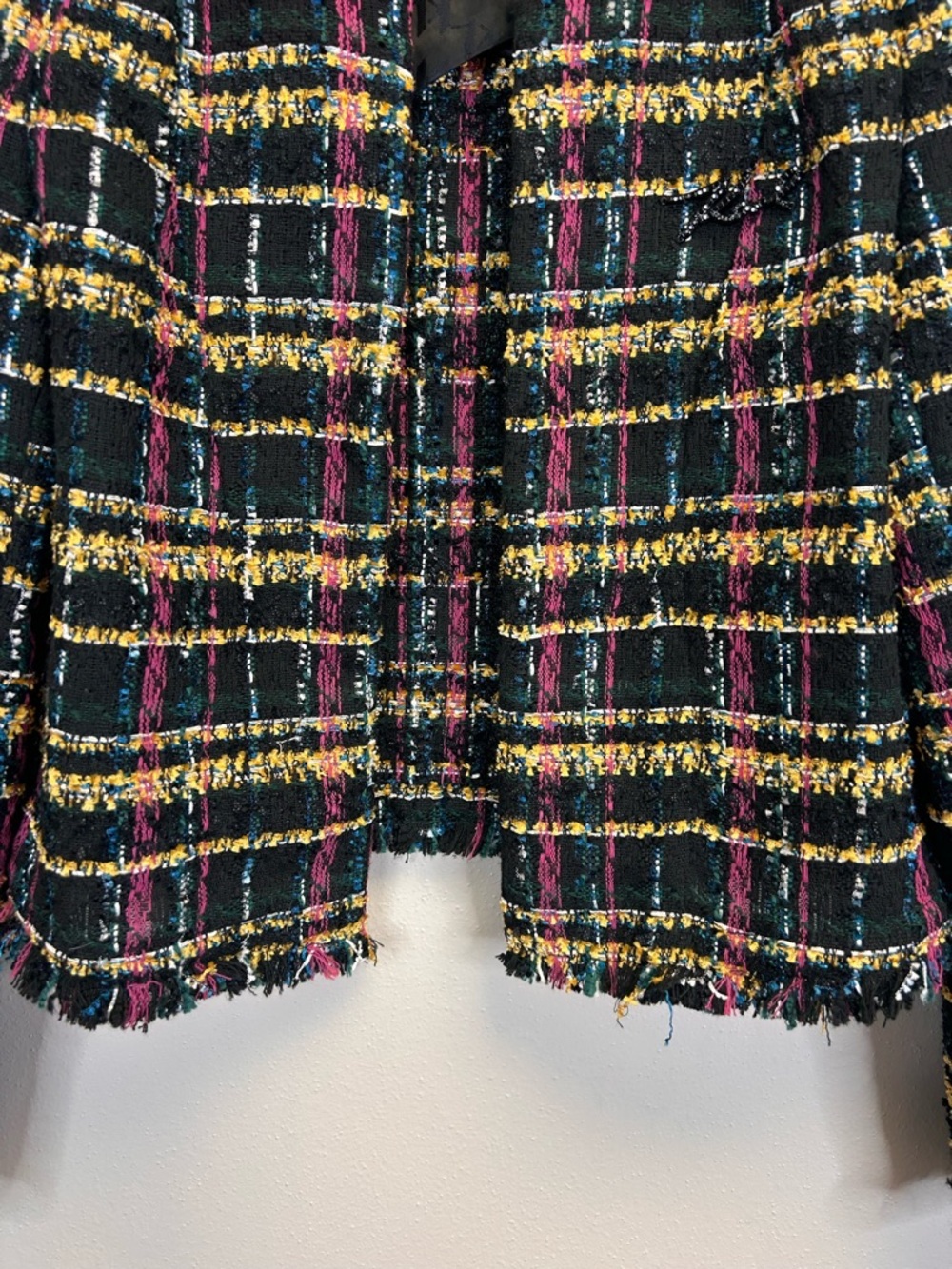 Karl Lagerfeld Multicolor Tweed Cropped Blazer Size 4 Luxury Designer Career - Picture 5 of 15